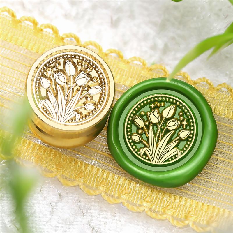 1.5cm Mini Plant Seal Stamp Leaf Rose DIY Sealing Wax Seal Decorative Greeting Cards/Invitations/Envelopes/Handbooks/Scrapbook