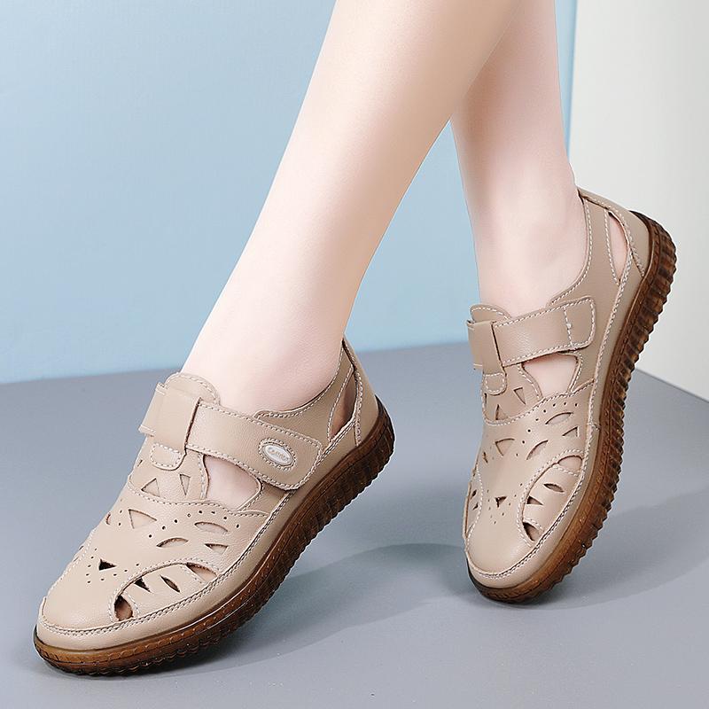 Летние женские римские сандалии Mary Jane Beach Shoes Closed Toe Casual Soft Walking Sandals for Girl Plus Size