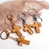 Брелок-крест из оливкового дерева, креативный, ручной работы, деревянный крест, подвеска, украшение своими руками, праздничный подарок