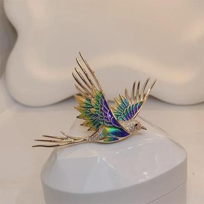 Изысканная 3D-цветная брошь в виде птицы - роскошный дизайнерский корсаж для осенних и зимних пальто