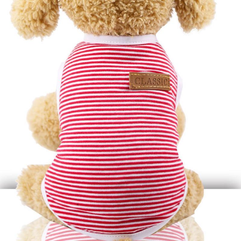Весенне-летняя одежда для домашних животных, собак и кошек, хлопковые полосатые жилеты, товары для собак малых и средних пород, одежда для кошек, одежда для домашних животных