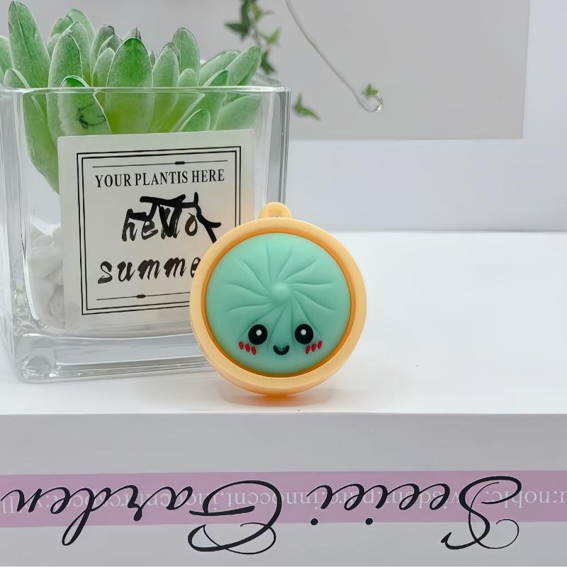 Funny Dumpling Baozi Keychains 6Pcs Pack with Steamer Random Color Novelty Key Holders for Travel Bag Decor Gifts