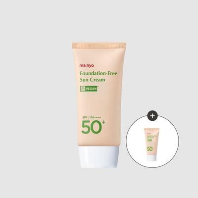 Manyo Веганский солнцезащитный крем с эффектом тонирования, без основы, SPF50+ PA++++ 50 мл + 15 мл Мини подарочный набор
