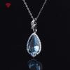 Gorgeous Luxury Water Drop Sea Blue Pendant Female Clavicle Chain For Women Charm Wedding Engagement Fine Jewelry New Trendy