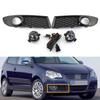 Car Front Fog Light Grill Cover Lower Bumper Grille With Fog Lamps For VW Polo 2006 2007 2008 2009 MK4 9N3 6Q0853666G