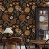 Vintage Boho Brown Floral Wallpaper Retro Peel And Stick TV Wall Decoration Furniture Retrofit Stickers Contact Paper