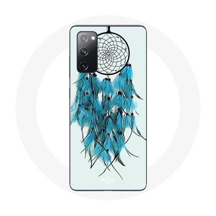 Coque pour Samsung Galaxy S20 FE Attrape Rêve Bleu Fond Blanc