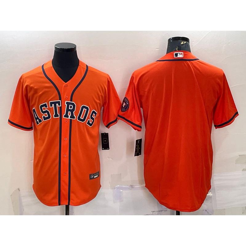 Mens MLB Houston Astros 27 Embroidered Baseball Jersey Short Sleeve Cotton Blend Sport T-Shirt Loose Fit