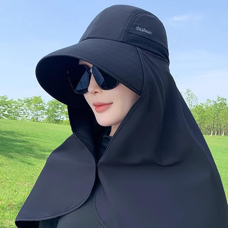 Ice Silk Breathable Outdoors Sunscreen Scarf Hat Summer Protection Sunscreen Uv Protection Three-Dimensional Sunscreen Scarf