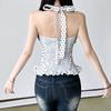 Dot Halter Ruffle Vest Top Lace Up Women Camisole Fashion Sleeveless Crop Top  Female