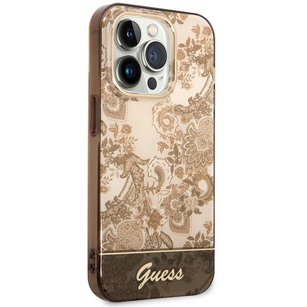 Etui do iPhone 14 Pro Guess Hardcase Porcelain Ochra