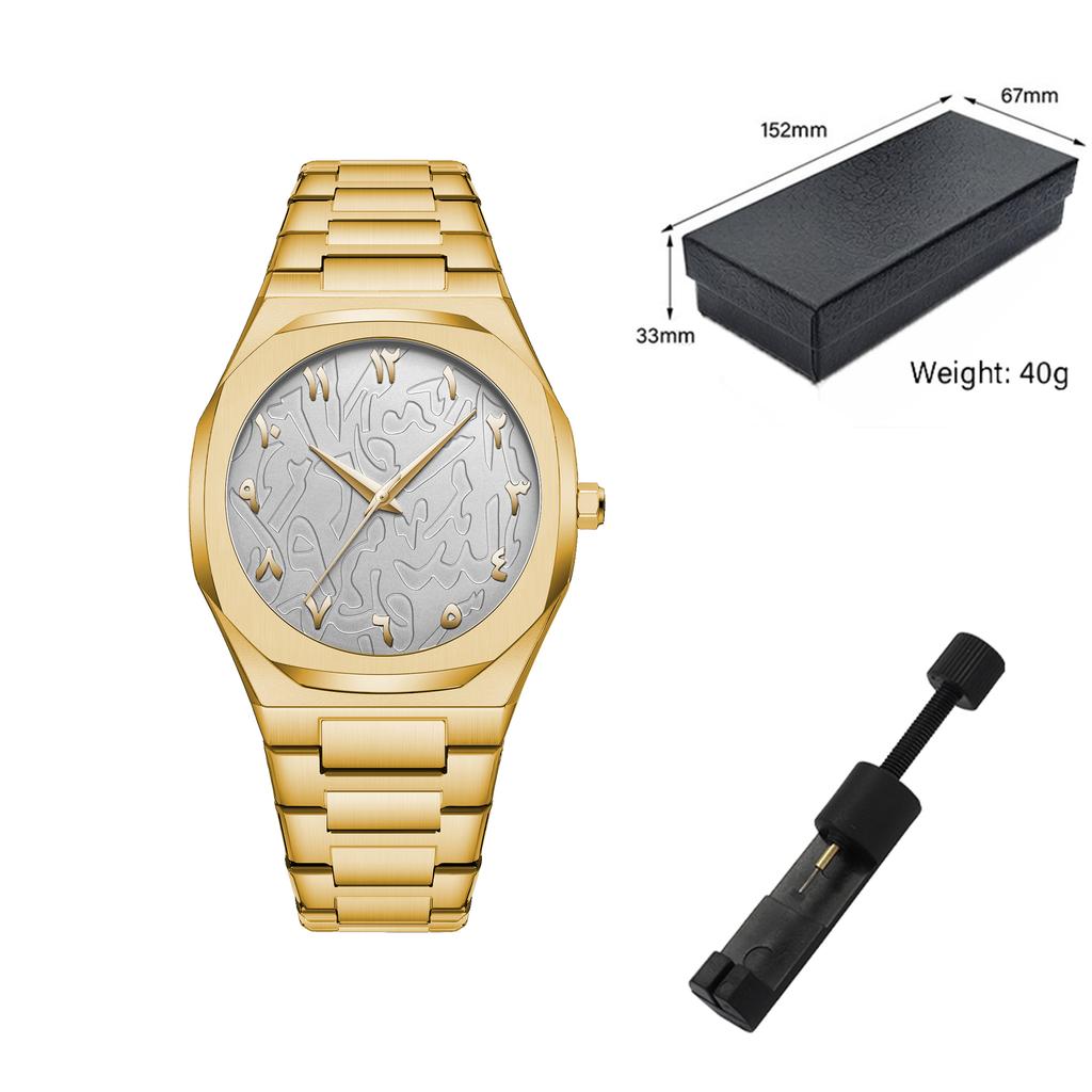 Modern Minimalist Personality Creative All Black Men Watch Arabic Digital Sports Leisure Alloy Men's Watch Unique Design Watch