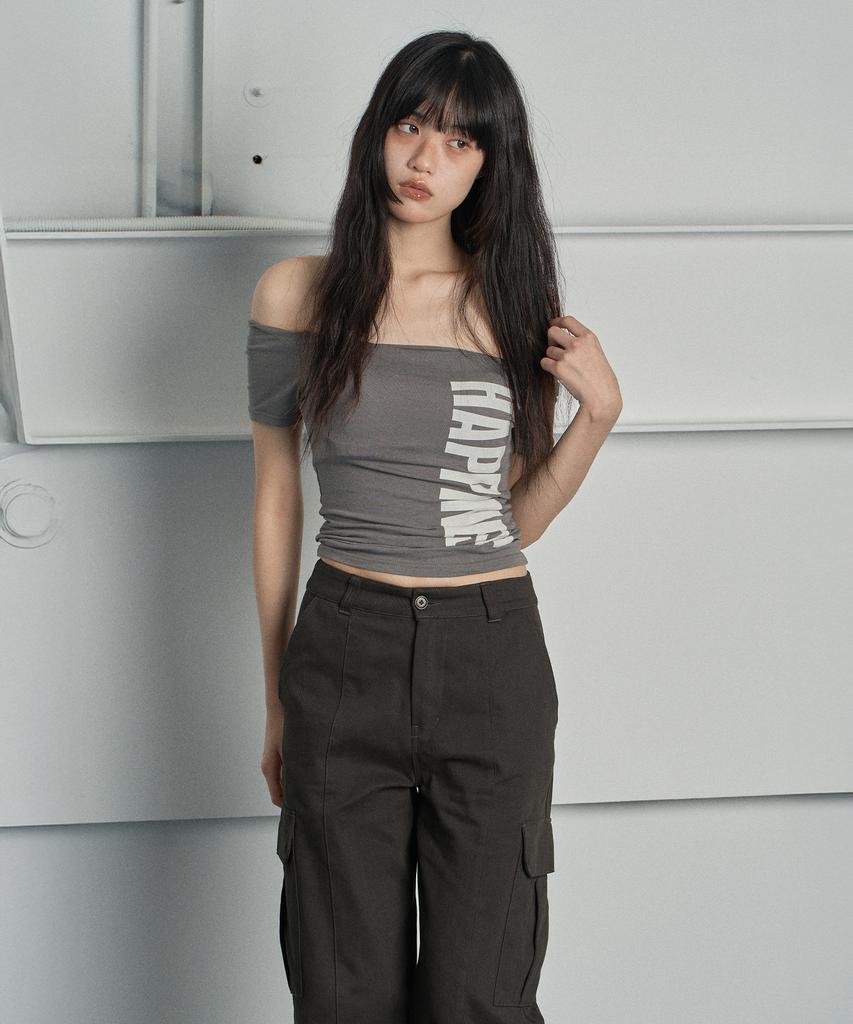 SWAYGLOW Solid Cargo Pants Dark Gray