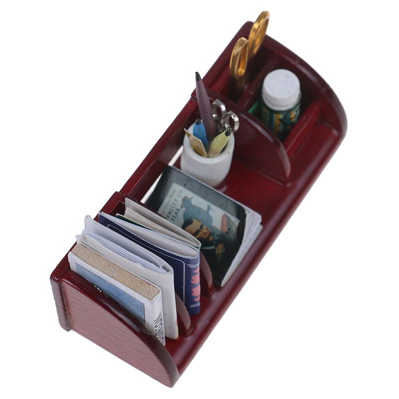 1:12 Doll House Miniature Wooden School Things Book Shelf Accessories