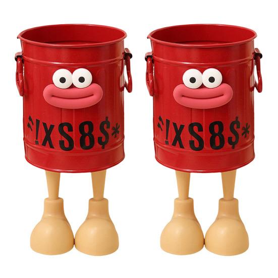 Cartoon Pen Holder Desktop Pen Organizer for Office Desk Storage Cute Pencil Marker Holder Simple Retro Storage Bucket