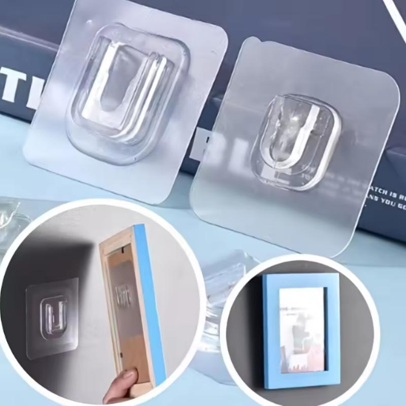 Двусторонние самоклеящиеся настенные крючки, прочные липкие прозрачные без следов, кухонные, для спальни, настенные крючки, держатели для хранения, оптом