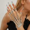 Dark Style Gothic Skeleton Finger Bracelet With Electroplated Alloy For Women Gift