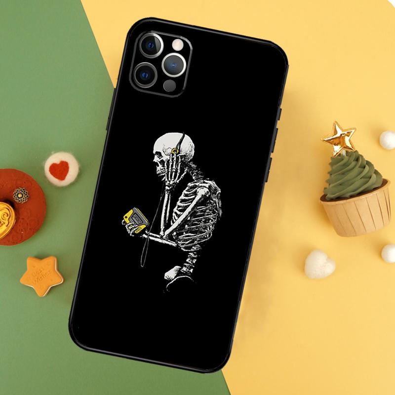 Эстетичный чехол-скелет для телефона iPhone 17 17Air 16 15 14 13 11 12 Pro Max 12 13 Mini 16E Ударопрочный чехол