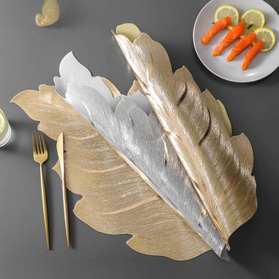 Набор кухонных подставок 6 шт. Высокотемпературный Золотая прострочка Форма листа Обеденное место