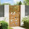 VidaXL Garden Gate Steel Weatherproof Light Design, Fence Gate, Outdoor Gate, Metal Gate, 4100957