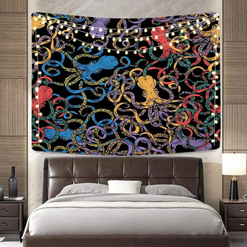 Психоделический океан Осьминог декоративный гобелен домашний декор стены офис гостиная гобелен