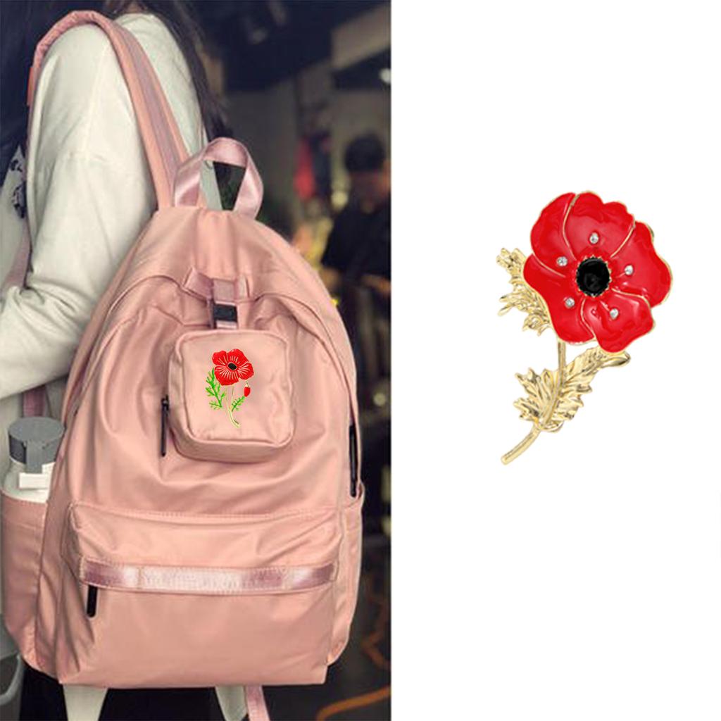 Художественная брошь в виде красного мака ручной работы с эмалью, брошь-цветок, булавка на лацкан, шарм для женщин, аксессуары для вечеринок