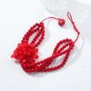 Women's Exaggerated European American Multi-Layer Bead Red Large Flower Necklace Simple Niche Design Jewelry Accessory
