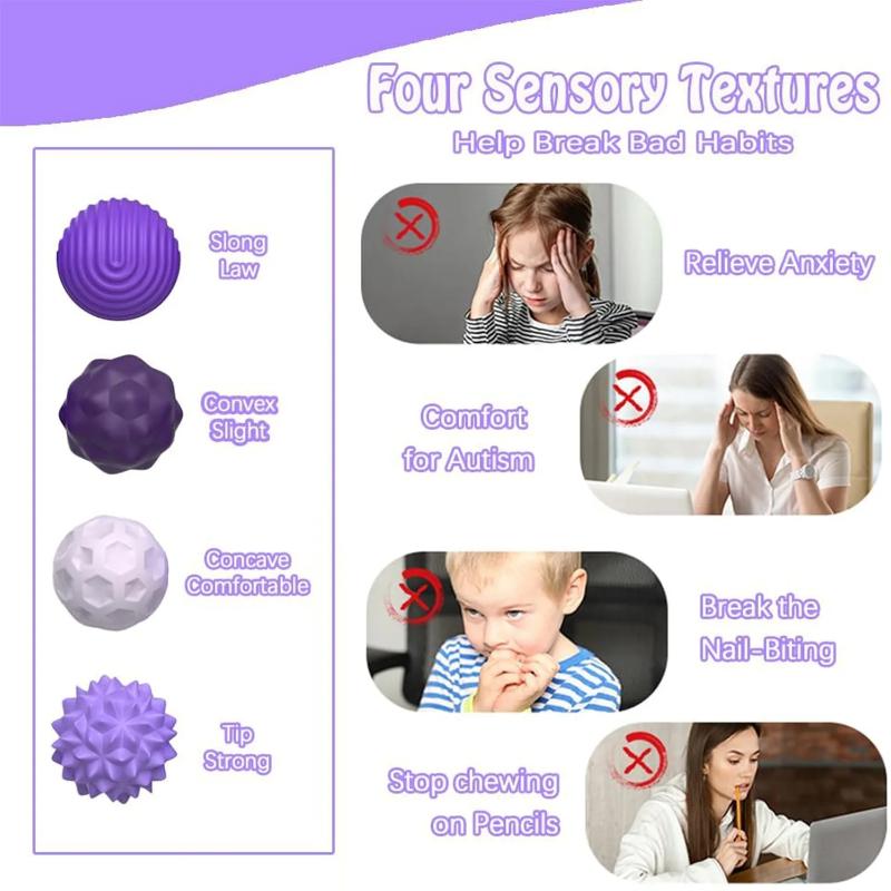 4/8pcs Silicone Magnetic Sensory Balls Fidget Toy Worry Balls Kid Adults Anxiety Relief Stress Sensory Toy