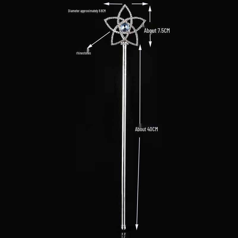 Goddess Beauty Crown Scepter: Rhinestone Star Fairy Wand Prop