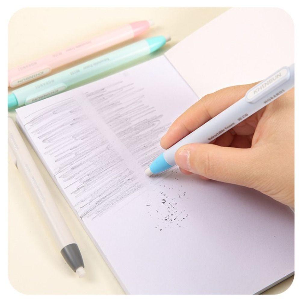 Pen Style Retractable Eraser Writing Pencil Rubber Creative Press Pencil Eraser Student