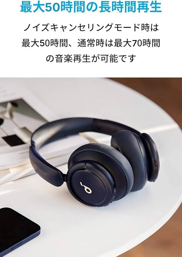 Наушники Anker Soundcore Life Q30 [2-го поколения] [Ультрашумоподавление/Совместимость с высоким разрешением/Встроенный микрофон] Темно-синие