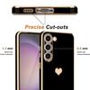 Case and Tempered Glass for Samsung Galaxy A05s - Shockproof - Silicone - Heart Pattern