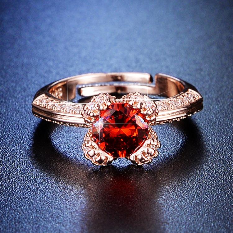 Кольцо с имитацией муассанита, женское обручальное кольцо с инкрустацией из цветного циркония и бриллиантами, персонализированное трендовое кольцо в виде цветочного бутона.