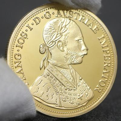 1915 Австрийская позолоченная памятная монета, Франц Иосиф I, монета, золотая памятная медаль, рождественский подарок, наполнители для чулка