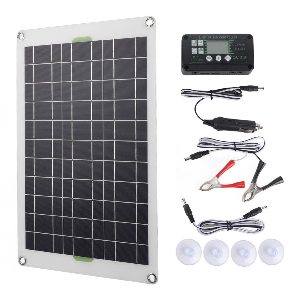 50W Solar Panel Charger Monocrystalline Silicon 30A Charge Controller Solar Panel Kit for RV Marine