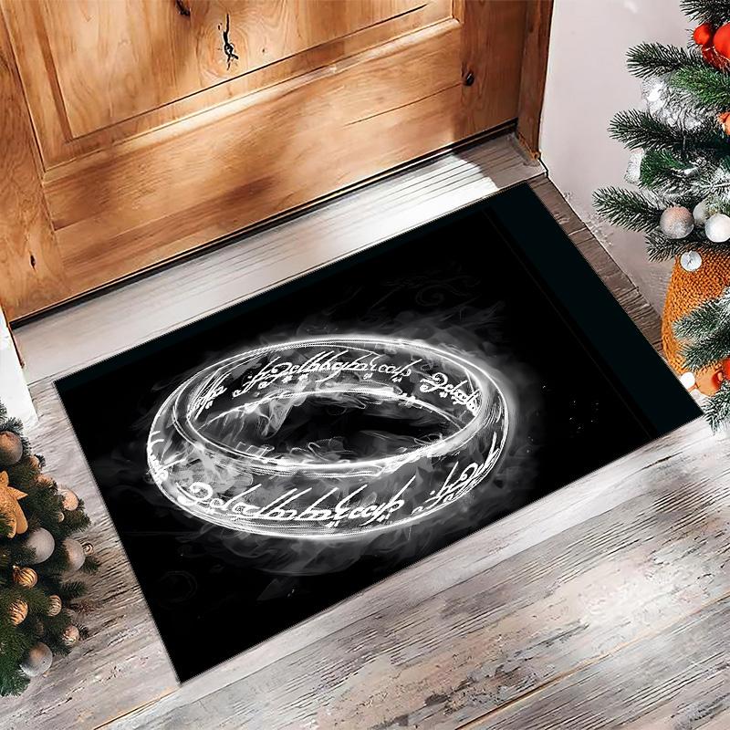 A Lord of the Rings Printed Crystal Velvet Area Rug, Soft Anti-Slip Water Absorbent Floor Mat for Living Room Bedroom