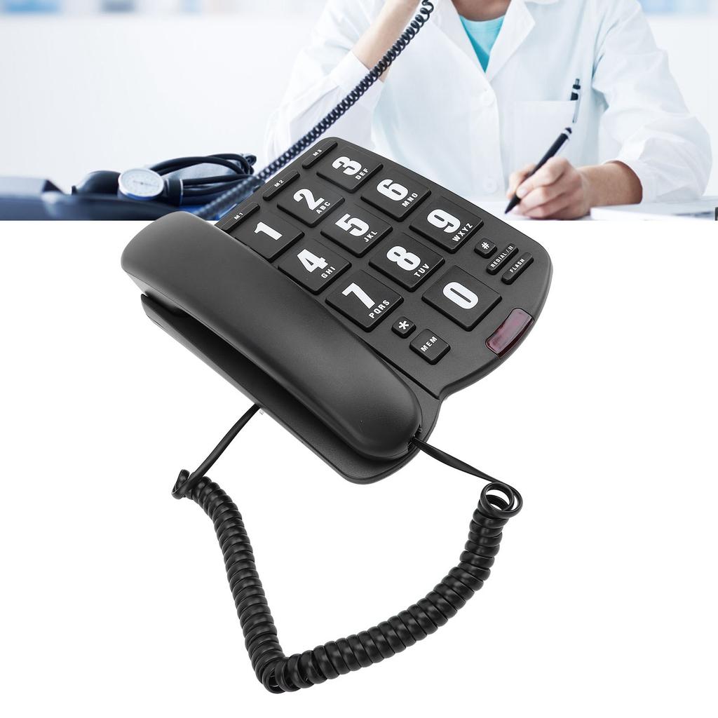 Corded Home Phone Big Button Quick Volume Wall Mountable Telephone for Seniors
