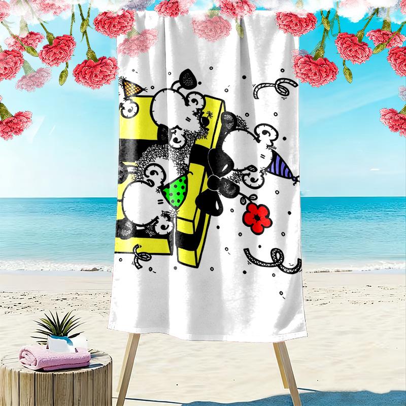 Sheepworld Print Beach Towel, Large Soft Quick Dry Towel for Beach Camping Swimming