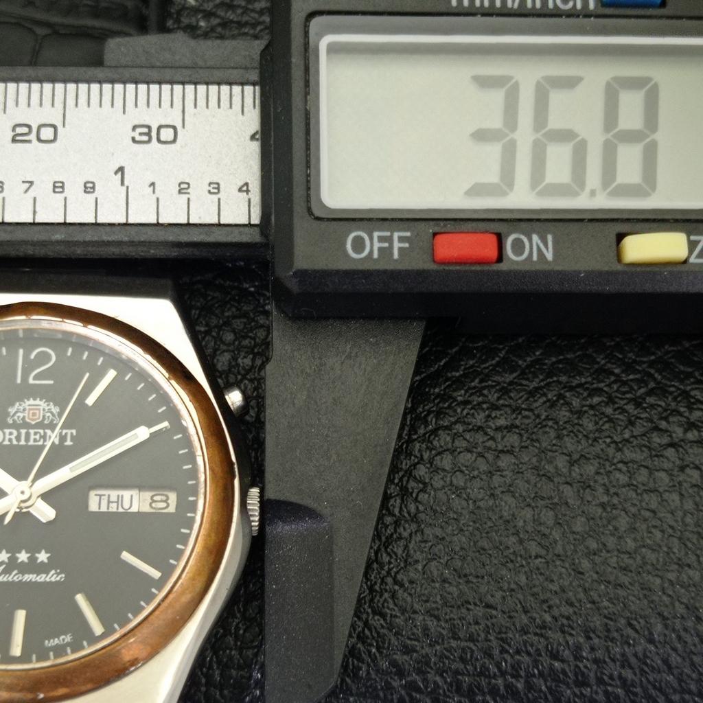 Б/у ORIENT JAPAN МУЖСКИЕ АВТОМАТИЧЕСКИЕ ЧАСЫ DAY&DATE ЧЕРНОГО ЦИФЕРБЛАТА A432326-2 R111-a432326