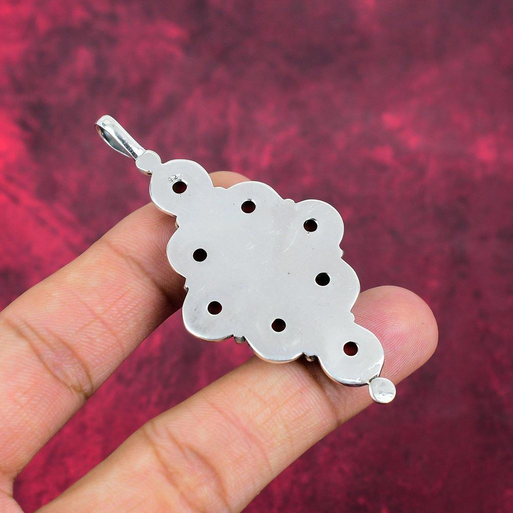 Подвеска из драгоценного камня ручной работы с красным кораллом, подвеска из стерлингового серебра 925 пробы, антикварные ювелирные изделия, для подарка на помолвку