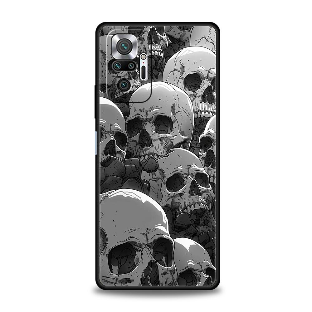 Чехол для телефона для Xiaomi Redmi Note 14 13 12 Pro Plus 5G 9S 9 10 11 4G 14C 13C 12C 10C 9C 9A Мягкий чехол Жесткий Розовый Фиолетовый Череп