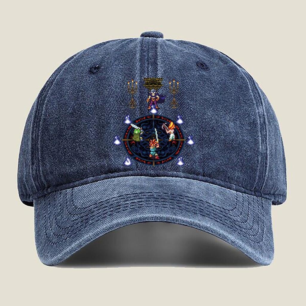 Retro Game Character Battle Fashion Washed Baseball Cap Hat Outdoor Activities