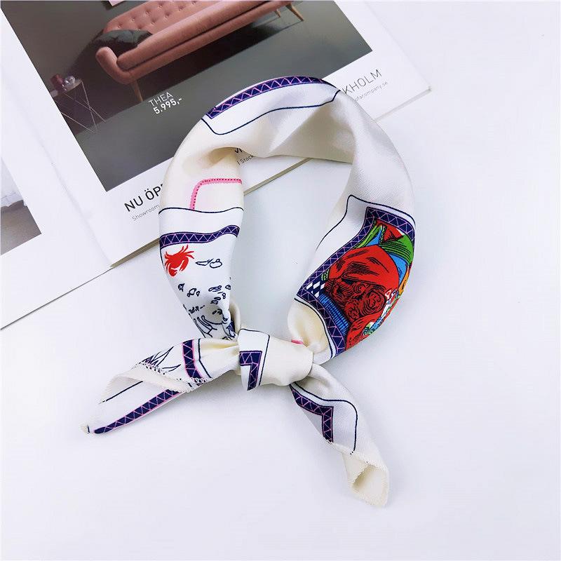 50 Spring/Summer New Small Scarf Small Square Scarf Women'S Professional Decoration Printed Professional Fashion Scarf