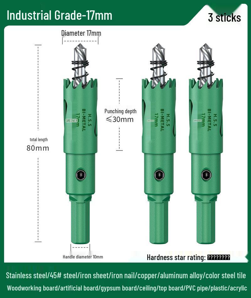 Green Forest Hole Saw Drill Bit for Metal, Wood, Plastic, and Gypsum Board