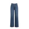 2025 Autumn Women's Korean Style High Waist Loose Wide Leg Denim Flared Pants