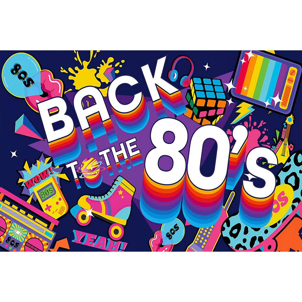 80s 90s Backdrop Party Decorations Retro Hanging Banner Back to The 80s 90s Hip Hop Graffiti Wall Photography Background Photo