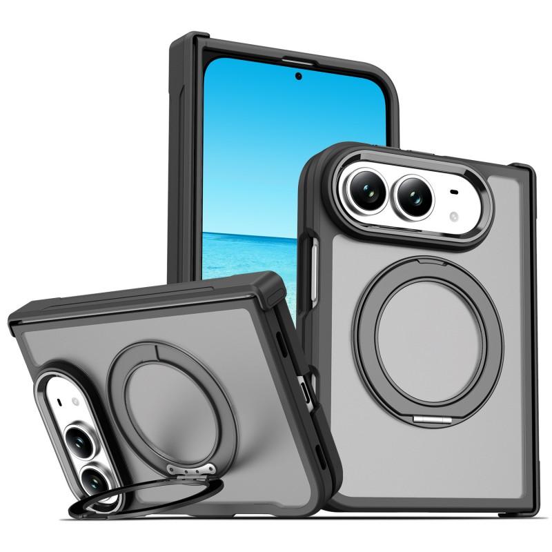 IPhone Duo Case With Skin-Friendly Texture 360 Rotating Magnetic Stand Full-Body Protection Foldable Phone