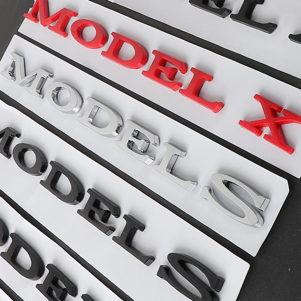 3D ABS Emblem Letters Car Rear Trunk Badge Sticker For Tesla Model Y Model S Model X SpaceX Bonina P85D Beast Roadster Juniper