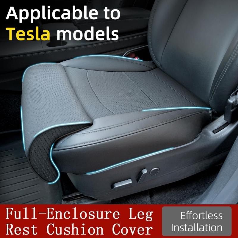 All-inclusive Car Seat Cover For Tesla Model Y Juniper/Model 3 Highland PU Leather Car Seat Pad And Extender Leg Cushion