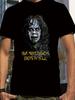 The Exorcist Regan MacNeil Your Mother Cooks In Hell Mens T-Shirt Black Horror Movie Graphic Tee with Cartoon Print
